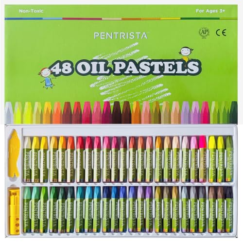 PENTRISTA Ölpastellkreiden Set, 48 Farben Oil Pastels Weiche Pastellfarben zum Mischen Schichten Schattieren, Kunstbedarf für Künstler, Anfänger, Studenten, Kunst Malerei Zeichnung, Pastellkreide PENTRISTA Ölpastellkreiden Set, 48 Farben Oil Pastels Weiche Pastellfarben zum Mischen Schichten Schattieren, Kunstbedarf für Künstler, Anfänger, Studenten, Kunst Malerei Zeichnung, Pastellkreide von PENTRISTA