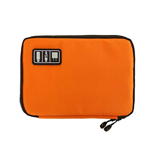 Aufbewahrungstasche für Kabel und Kabel, für Reisen, elektronisches Zubehör, Kabeltasche, USB-Ladegerät, Powerbank-Halterung, Digital-Set, Orange von PENVEAT