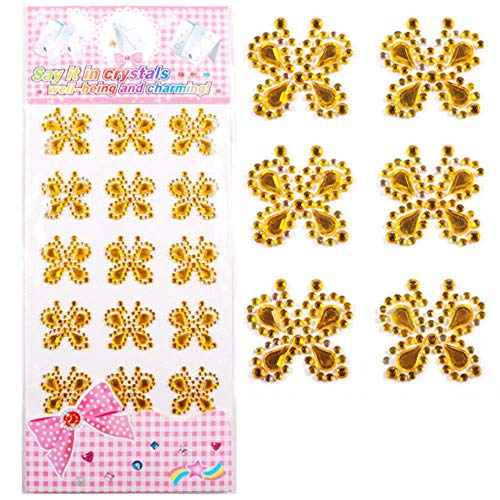 Multicolor selbstklebende strass acryl schmetterling handwerk juwelen kristall edelstein aufkleber diy pc auto schmuck kunst, topaz von PENVEAT