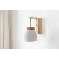 No.11 S - Keramik Eichenholz Wandleuchte Für Wandauslass Vielen Farben Inkl. E14 Led Leuchtmittel Opt. Schalter Handarbeit Matt von PENWORKSde