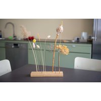 Trockenblumenbrett - Kerzenbrett Beidseitig Nutzbar Eiche Gräserbrett Kerzenhalter Trockenblumenleiste Zwei in Eins von PENWORKSde