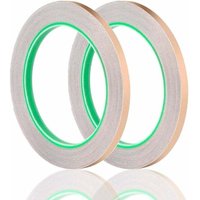 2 Rouleau Ruban Cuivre, 20m x 6mm Bande Cuivre anti Limaces Adhesif Cuivre Double Conducteur, Ruban Adhésif Décoratif Feuille de Cuivre pour Vitrail von PENY