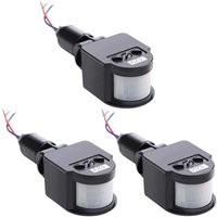 3 Stück Automatischer Infrarot-Bewegungsmelder Schwarz Bewegungsmelder Bewegungssensor Außenlichtschalter Pir DC 12 V Bewegungssensor Pir-Sensor für von PENY