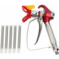 Airless Hochdruck-Farbspritzpistole XS-818 + Düsensitz + 5 x Airless-Farbspritzpistolenfilter - von PENY