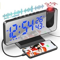 Deckenprojektor-Wecker, Deckenprojektions-Weckerradio, mit 7,5-Zoll-Spiegelbildschirm, Temperatur-USB-Anschluss, Doppelwecker, 4 einstellbare Deckenprojektor-Wecker, Deckenprojektions-Weckerradio, mit 7,5-Zoll-Spiegelbildschirm, Temperatur-USB-Anschluss, Doppelwecker, 4 einstellbare von PENY