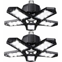 Garagen-LED-Leuchtenset – 120 W – 12000 lm – Werkstattlampe – verformbare Deckenleuchten – E26/E27-Panels – 2 Lampen von PENY