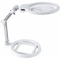 Tischlupe, Lupenlampe auf verstellbarem Metallständer, großer verstellbarer Schreibtischständer, 130 mm, Inspektions- und Wartungs-Leselupe, 5-fach von PENY