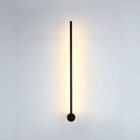 Wandleuchte Innen 60cm Drehbar Fast 360° LED Wandlampe Ultradünn Warmweiß Modern Schwarz Wandleuchte für Schlafzimmer Wohnzimmer Treppenhaus Flur 7W von PENY