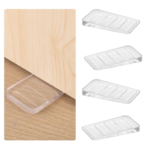 4 Pack Möbelkeile Gummi Türkeil Rutschfest Türstopper Keile Kunststoff Türstopper Kunststoffkeile Ausgleichsplättchen zum Nivellieren Unebener Tische, Kommodenbeine, Toiletten und Mehr Möbel von PEOVLVN
