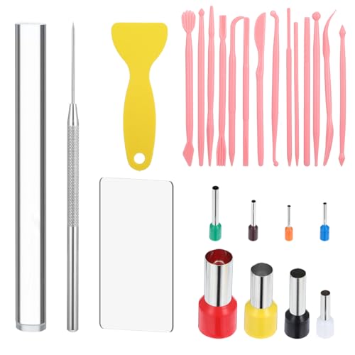 PEOVLVN 26 Stück Töpfer Werkzeug Modellier-Werkzeug Set Modellier Werkzeug Clay Modelling Tools Polymer Clay Sculpting Tools Wooden Clay Tools Modellier für DIY Kunsthandwerk Shaping Carving Werkzeug von PEOVLVN