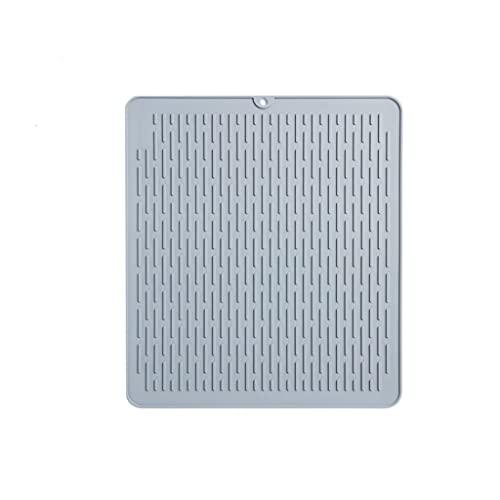 Küche Entwässerungsmatte Arbeitsplatte Trockenmatte Tischisoliermatte Hot Pot Mat Tasse Wasserfilter Tischset Silikon (Color : Gray, Size : L) von PEPDRO