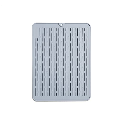 Küche Entwässerungsmatte Arbeitsplatte Trockenmatte Tischisoliermatte Hot Pot Mat Tasse Wasserfilter Tischset Silikon (Color : Gray, Size : M) von PEPDRO