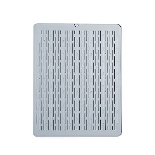 Küche Entwässerungsmatte Arbeitsplatte Trockenmatte Tischisoliermatte Hot Pot Mat Tasse Wasserfilter Tischset Silikon (Color : Gray, Size : XL) von PEPDRO