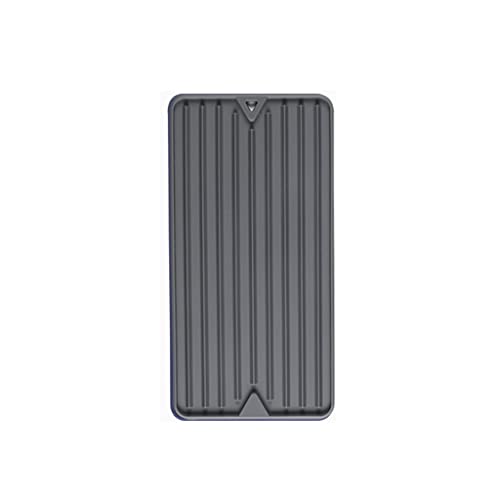 PEPDRO Küchenablaufmatte Multifunktionale Silikon-Arbeitsplattenmatte Rechteckige verdickte Isoliermatte rutschfeste Esstisch-Stabmatte (Color : Grigio, Size : M) von PEPDRO