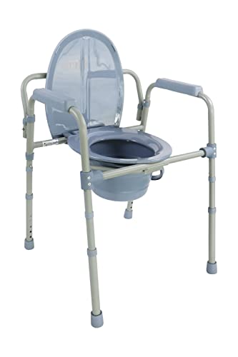 PEPE Mobility - Toilettenstuhl für Senioren, Höhenverstellbar, mit Eimer, Armlehne, Grau von PEPE Mobility