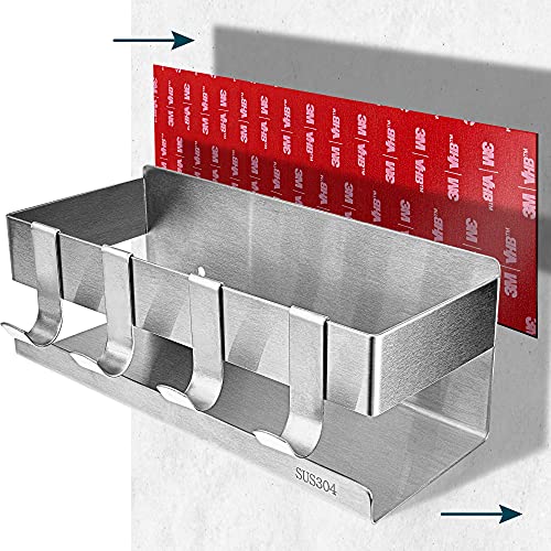 PEPELLIA Duschablage ohne Bohren – Badhalterung, Duschkorb, Duschregal, Badablage aus Edelstahl - Shampoohalterung für Dusche mit 4 Haken – Zusatzoption Schraubmontage von PEPELLIA