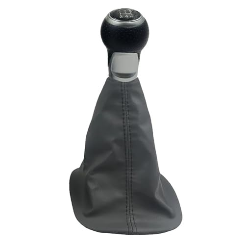 PEPKWELYCB Universal Fahrzeug Schaltknauf Für A6 2 II Für C5 1997 1998 1999 2000 2001 2002 2003-2005 Getriebegriff Schalthebel 5-Gang Grau Leder Schalthebelknauf Schaltknaufmanschette(Type 4) von PEPKWELYCB