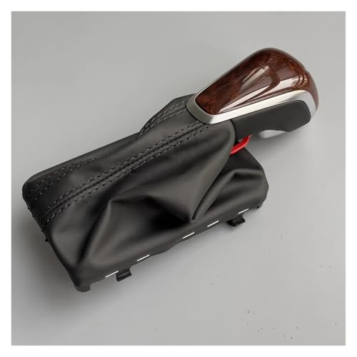 PEPKWELYCB Universal Fahrzeug Schaltknauf Für A6 C7 2016 2017 2018 Schwarz Carbon Faser Holz Farbe Schaltknauf W/Leder Boot Gamasche LHD ZU(B style) von PEPKWELYCB