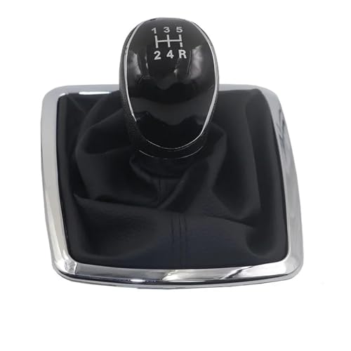PEPKWELYCB Universal Fahrzeug Schaltknauf Für Ford Für Focus 2 II MK2 2005 2006 2007-2010 Getriebegriff Schalthebelknauf Auto Manueller Getriebeschaltknaufmanschette(Black 5 speed) von PEPKWELYCB