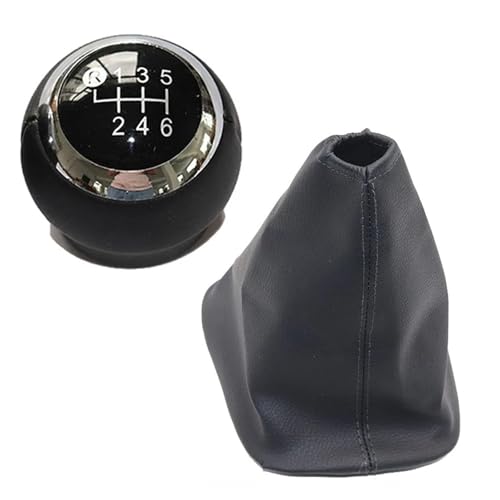 PEPKWELYCB Universal Fahrzeug Schaltknauf Für Toyota Für Corolla Für Verso II Von 2004-5/6 Geschwindigkeit Leder Manuelle Schaltknauf Shifter Hebel Griff Stick(6 speed black pair) von PEPKWELYCB
