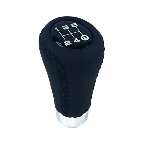 PEPKWELYCB Universal Fahrzeug Schaltknauf Universal Auto Schaltknauf Schalthebel 5/6 Geschwindigkeit Manueller Schalthebel Schwarz Rote Linie Stitche PU Leder(5 speed Black Line) von PEPKWELYCB