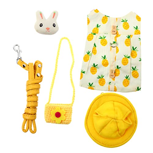 PEPLAYTAL 1 Satz Kaninchenleine Hasengeschirr Und Leine Hasenweste Häschen-Outfits Für Kaninchen Hasen-Accessoire Hasenkleidung Körperpflege Anzug Und Leine Für Kaninchen Yellow Baumwolle von PEPLAYTAL