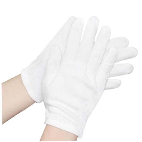 PEPLAYTAL 10 Paare Weiße Baumwollhandschuhe Arbeitshandschuhe Extra Atmungsaktiv Komfortabel Arbeitsschutzgröße Xl Vielseitig für Industrie Garten Reinigung Schmuckprüfung von PEPLAYTAL