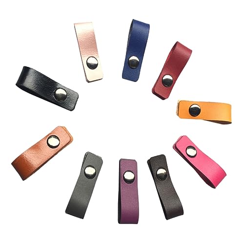 PEPLAYTAL 10 Stück Kabelorganizer aus Mikrofasern und PU Leder Verstellbare Drahthalter für Ohrhörer USB Kabel Optimal für Büro Reise und Zuhause Mischfarben von PEPLAYTAL