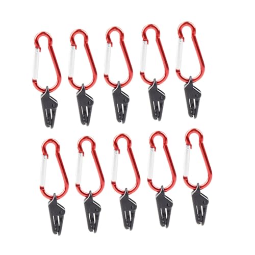 PEPLAYTAL 10 Stück Robuste Zelt Plane Clips mit Karabiner Windfeste Camping zubehör Klemmen mit Festem Griff Serrierte Greifzähne für Zelt Markise und Planen Leichter Aufbau im Freien von PEPLAYTAL