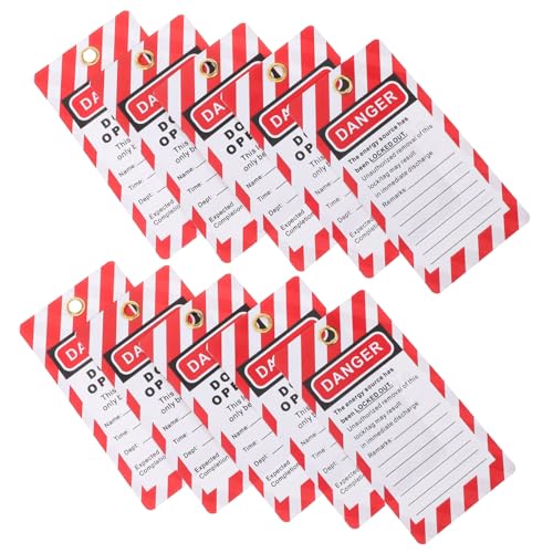 PEPLAYTAL 10 Stück Teiliges Absperr-Tag aus Langlebigem PVC Widerstandsfähige Sicherheits Warnanhänger für Industrie Zuverlässiger Sichtschutz zur Unfallverhütung Baustellen Fabriken von PEPLAYTAL