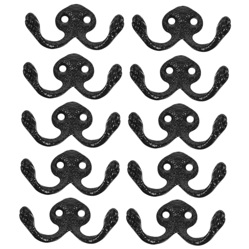 PEPLAYTAL 10 Stück Teiliges Metall wandhaken Vintage Stil Doppelhaken mit Schrauben Vielseitig für Garderobe Handtücher Taschen für Küche Bad Schlafzimmer und Innenbereich Schwarz PEPLAYTAL 10 Stück Teiliges Metall wandhaken Vintage Stil Doppelhaken mit Schrauben Vielseitig für Garderobe Handtücher Taschen für Küche Bad Schlafzimmer und Innenbereich Schwarz von PEPLAYTAL