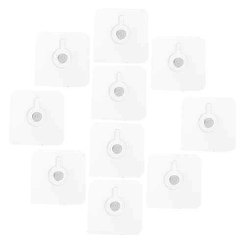 PEPLAYTAL 10 Stück Teiliges Transparent Selbstklebende Haken ohne Bohren Starke Haftung für Schwere Bilder und Wanddekoration Rückstandslos Entfernbar Geeignet für Fliesen Glas Badezimmer von PEPLAYTAL