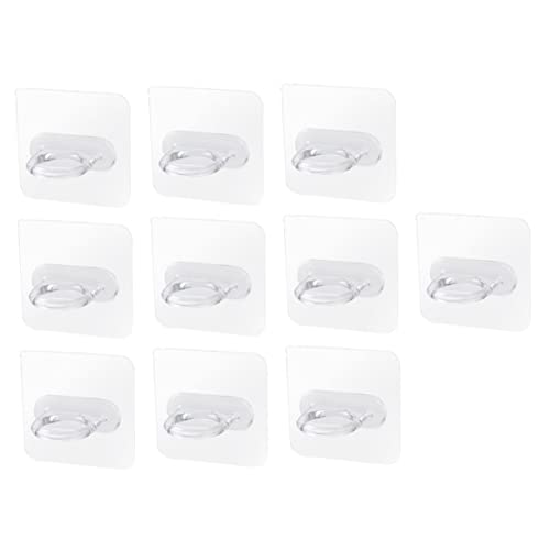 PEPLAYTAL 10 Stück Transparente Selbstklebende Wandhaken Kreative Mehrzweck Aufbewahrung Leicht zu Installieren für Bad Küche Schlafzimmer Praktisches Wandregal ohne Bohren von PEPLAYTAL