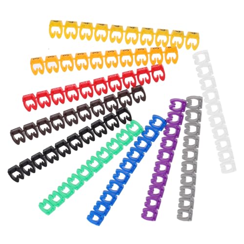 PEPLAYTAL 100 Stück Teiliges Bunte Kunststoff Kabelnummerierungsmarker Clip Kabelmarkierungsrohre Selbstklebend für Drahtdurchmesser Praktische Kabelkennzeichnung von PEPLAYTAL