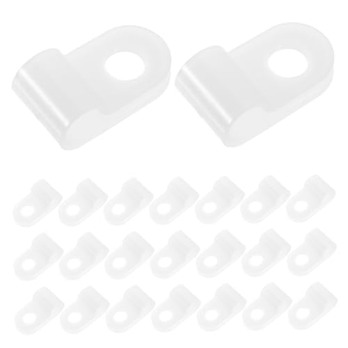 PEPLAYTAL 100 Stück Teiliges Kabelclips Nylon R Clip Kabelhalter für Ethernet Kabel und Drahtmanagement Robust UV Beständig Geeignet für Wandbefestigung und LED Lichter von PEPLAYTAL
