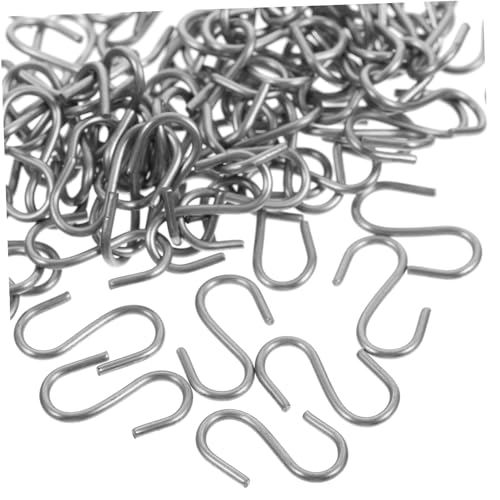 PEPLAYTAL 100 Stück Teiliges S haken aus Robustem Metall Platzsparend und Vielseitig Einsetzbar für Küche Garderobe Bad und Tür Einfach Anzubringen Silberfarbene Metallhaken für Effiziente von PEPLAYTAL