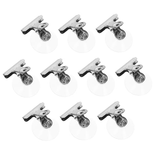 PEPLAYTAL 10Stücke Saugnapf Clips Robuste Metallklemmen mit Saugkraft für Fenster und Fliesen Wiederverwendbare Aufhänger zur Platzersparnis Installieren von PEPLAYTAL