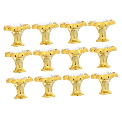 PEPLAYTAL 12 Stück Teiliges Blütenförmige Schrankknöpfe mit Funkelnden Strasssteinen Kratzfeste Möbelgriffe für Küche Schlafzimmer und Wohnräume Modernes Design Einfache Montage von PEPLAYTAL