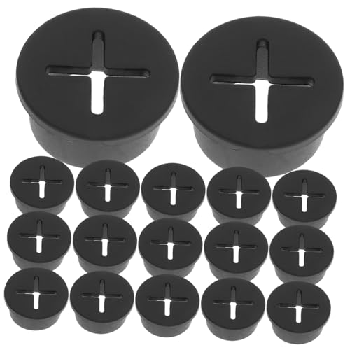 PEPLAYTAL 12 Stück Teiliges Gummitüllen Kabelschutz Runde Kabeldurchführung Weiche Schwarze Staubschutz stecker für Schreibtisch Möbel und Vitrinen Vielseitige Kabellochabdeckung Einfache von PEPLAYTAL