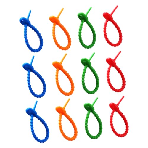 PEPLAYTAL 12 Stück Teiliges Silikon Kabel Organizer Wiederverwendbare Verstellbare Kabelbinder in Mischfarben Robust und Flexibel für USB und Datenkabel für Büro Zuhause und Reisen von PEPLAYTAL