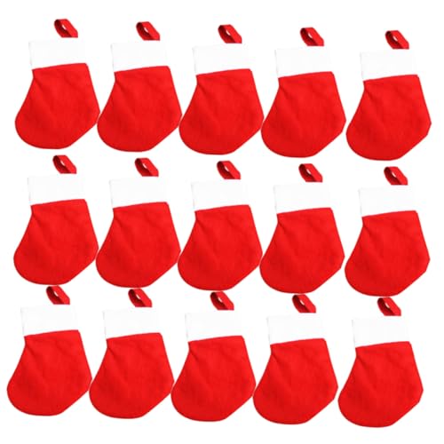 PEPLAYTAL 16 Stück Weihnachtssocken Strumpf Dekoration Dekorate Kleine Weihnachtsstrümpfe Mini Strümpfe Weihnachten Vintage Weihnachten Pailletten Weihnachtsstrümpfe Fälschung Rot Vlies PEPLAYTAL 16 Stück Weihnachtssocken Strumpf Dekoration Dekorate Kleine Weihnachtsstrümpfe Mini Strümpfe Weihnachten Vintage Weihnachten Pailletten Weihnachtsstrümpfe Fälschung Rot Vlies von PEPLAYTAL