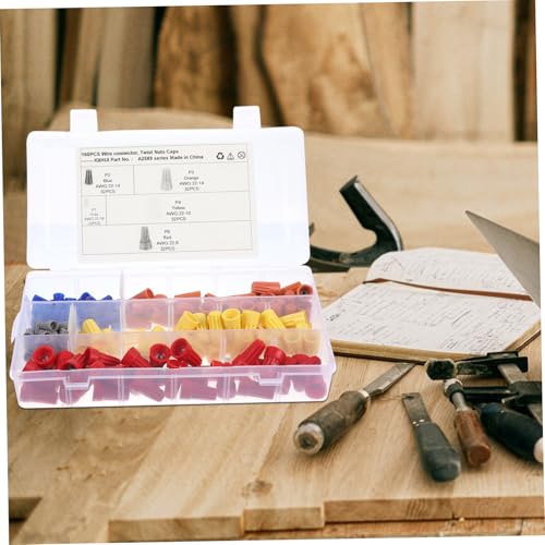PEPLAYTAL 160 Stück Teiliges Wasserdichter Kabelverbinder mit Feder Einsatz Isolierter PVC Klemmverbinder Hitzebeständig bis Einfache Montage ohne Werkzeug für Sichere Drahtverbindung von PEPLAYTAL