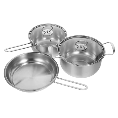PEPLAYTAL 1Satz Kochtopf mit Deckel Teiliges Küchenset Milch Topf Suppentopf Bratpfanne Hochwertige Wärmeleitung Leicht zu Reinigen für Herdarten von PEPLAYTAL