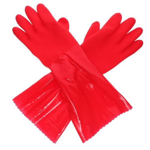 PEPLAYTAL 2 Paare Rote Extra Dicke Haushaltshandschuhe aus Latex Rutschfest Lang Strapazierfähige Spül Reinigungshandschuhe für Küche und Hausarbeit PEPLAYTAL 2 Paare Rote Extra Dicke Haushaltshandschuhe aus Latex Rutschfest Lang Strapazierfähige Spül Reinigungshandschuhe für Küche und Hausarbeit von PEPLAYTAL