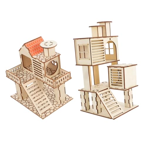 PEPLAYTAL 2 STÜCK Hamster Spielhaus Holz Teiliges mit Kletterplattformen und Leiter Sicher und Glatt für Zwerghamster Meerschweinchen und Kleine Haustiere Vielseitiges Haustierspielzeug für PEPLAYTAL 2 STÜCK Hamster Spielhaus Holz Teiliges mit Kletterplattformen und Leiter Sicher und Glatt für Zwerghamster Meerschweinchen und Kleine Haustiere Vielseitiges Haustierspielzeug für von PEPLAYTAL