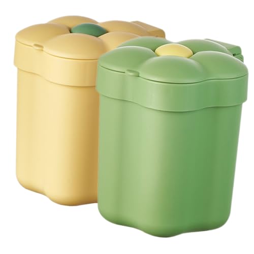 PEPLAYTAL 2 Stück Blumenförmiger Mini Mülleimer mit Deckel Kleiner Desktop Abfalleimer für Büro und Schlafzimmer Kompakter Schreibtisch Mülleimer für Papier und Kleinteile Dekorativ und PEPLAYTAL 2 Stück Blumenförmiger Mini Mülleimer mit Deckel Kleiner Desktop Abfalleimer für Büro und Schlafzimmer Kompakter Schreibtisch Mülleimer für Papier und Kleinteile Dekorativ und von PEPLAYTAL