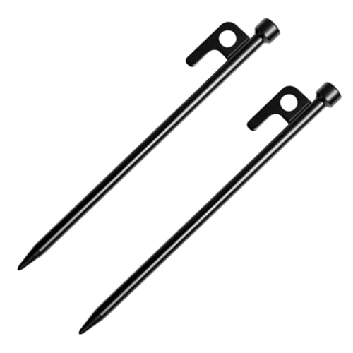 PEPLAYTAL 2 Stück Camping Zeltheringe Metall Erdnägel für Outdoor Zelte und Planen Wetterfeste Robuste Bodenanker mit Abgerundetem Spitzenkopf für Einfachen Einsatz und Sicheren Halt bei von PEPLAYTAL