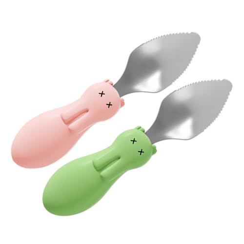 PEPLAYTAL 2 Stück Edelstahl Löffel mit Gezackten Kanten Langlebige Kinderspachtel für Obstbrei Sicheres und Bruchsicheres Babybesteck aus Lebensmittelechtem Material Geeignet für von PEPLAYTAL