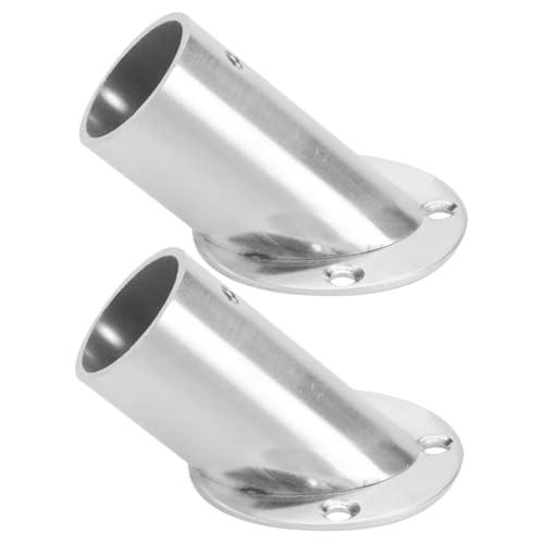 PEPLAYTAL 2 Stück Edelstahl Schräge Kleiderstangenhalter Hohe Stangenauflage für Garderobe Bad Balkon Schrank Platzsparende Robuste Flanschhalterung für Kleiderschrank und von PEPLAYTAL