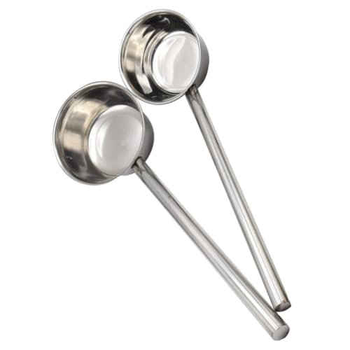PEPLAYTAL 2 Stück Edelstahl Wasserlöffel mit Langem Griff Ergonomisch Geformt Robuste Suppenkelle für Küche Garten Restaurant und Haushalt Vielseitiger Schöpflöffel aus Rostfreiem Stahl von PEPLAYTAL